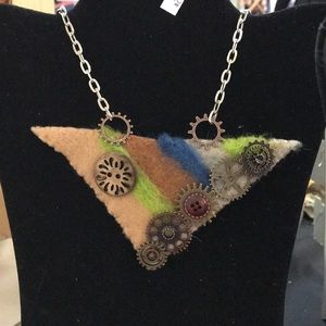 Hand felted focal necklace